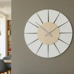 Orologi Da Parete Moderni-Selezionato da Mazzolaluce Orologio moderno da parete rovere decape in legno rotondo