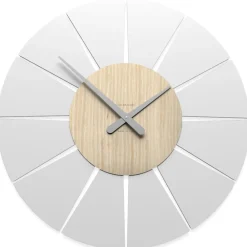 Orologi Da Parete Moderni-Selezionato da Mazzolaluce Orologio moderno da parete rovere decape in legno rotondo