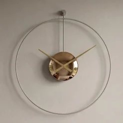 Orologi Da Parete Moderni-Selezionato da Mazzolaluce Orologio moderno da parete tortora rotondo effetto specchio bronzo 60cm