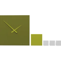 Orologi Da Parete Moderni-Selezionato da Mazzolaluce Orologio moderno orizzontale grande da parete legno verde oliva