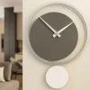 Orologi Da Parete Moderni-Selezionato da Mazzolaluce Orologio moderno radica grigia bianco a pendolo da parete