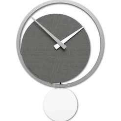 Orologi Da Parete Moderni-Selezionato da Mazzolaluce Orologio moderno radica grigia bianco a pendolo da parete