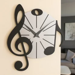 Orologi Da Parete Moderni-Selezionato da Mazzolaluce Orologio musicale da parete moderno nero grigio