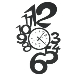 Orologi Da Parete Moderni-Selezionato da Mazzolaluce Orologio nero da muro moderno design numeri