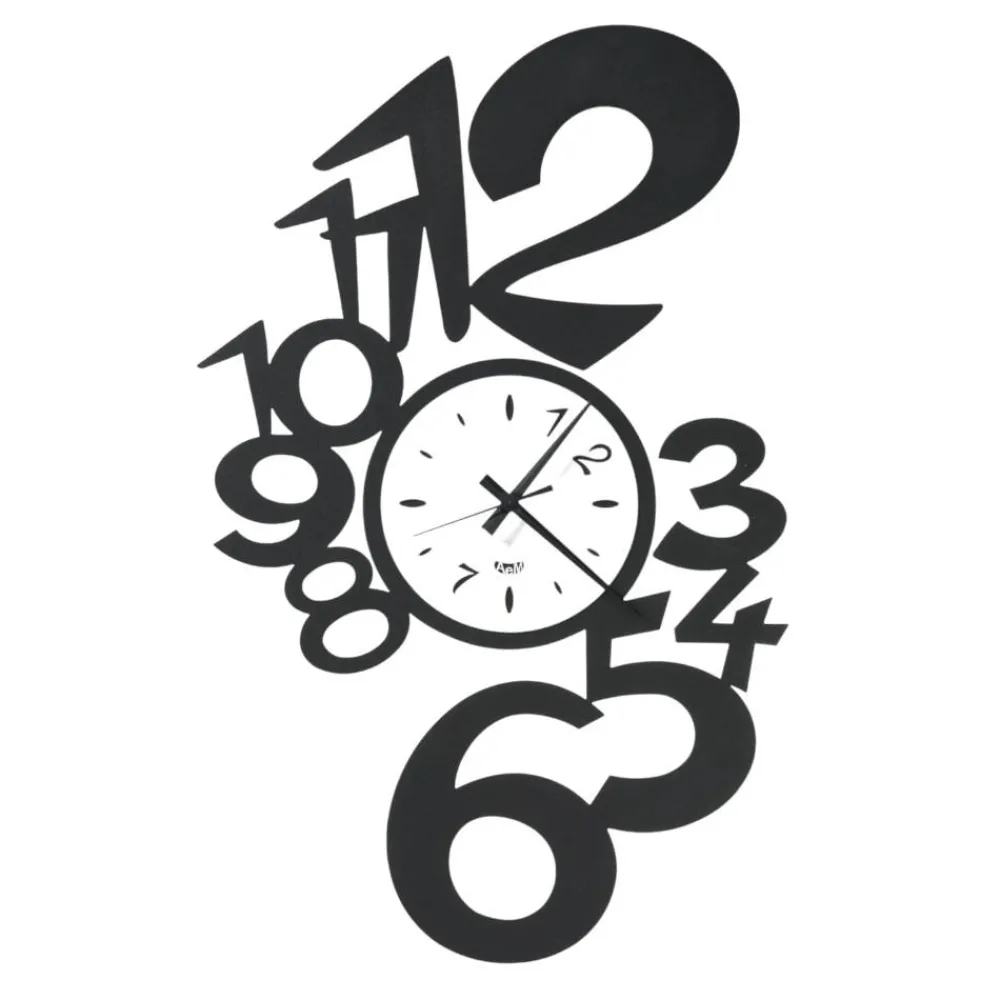 Orologi Da Parete Moderni-Selezionato da Mazzolaluce Orologio nero da muro moderno design numeri