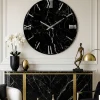 Orologi Da Parete Moderni-Selezionato da Mazzolaluce Orologio nero effetto marmo 100cm grandi dimensioni design moderno