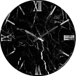 Orologi Da Parete Moderni-Selezionato da Mazzolaluce Orologio nero effetto marmo 100cm grandi dimensioni design moderno
