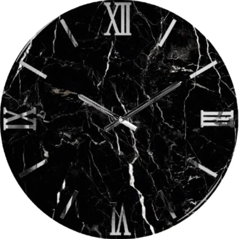 Orologi Da Parete Moderni-Selezionato da Mazzolaluce Orologio nero effetto marmo 100cm grandi dimensioni design moderno