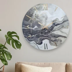 Orologi Da Parete Moderni-Selezionato da Mazzolaluce Orologio nero grigio 60cm da parete design moderno