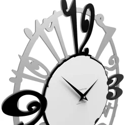 Orologi Da Parete Moderni-Selezionato da Mazzolaluce Orologio ovale design da muro moderno legno nero grigio