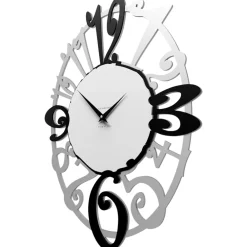 Orologi Da Parete Moderni-Selezionato da Mazzolaluce Orologio ovale design da muro moderno legno nero grigio