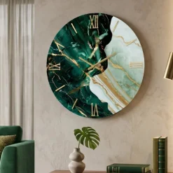 Orologi Da Parete Moderni-Selezionato da Mazzolaluce Orologio particolare da parete rotondo effetto marmo 60cm