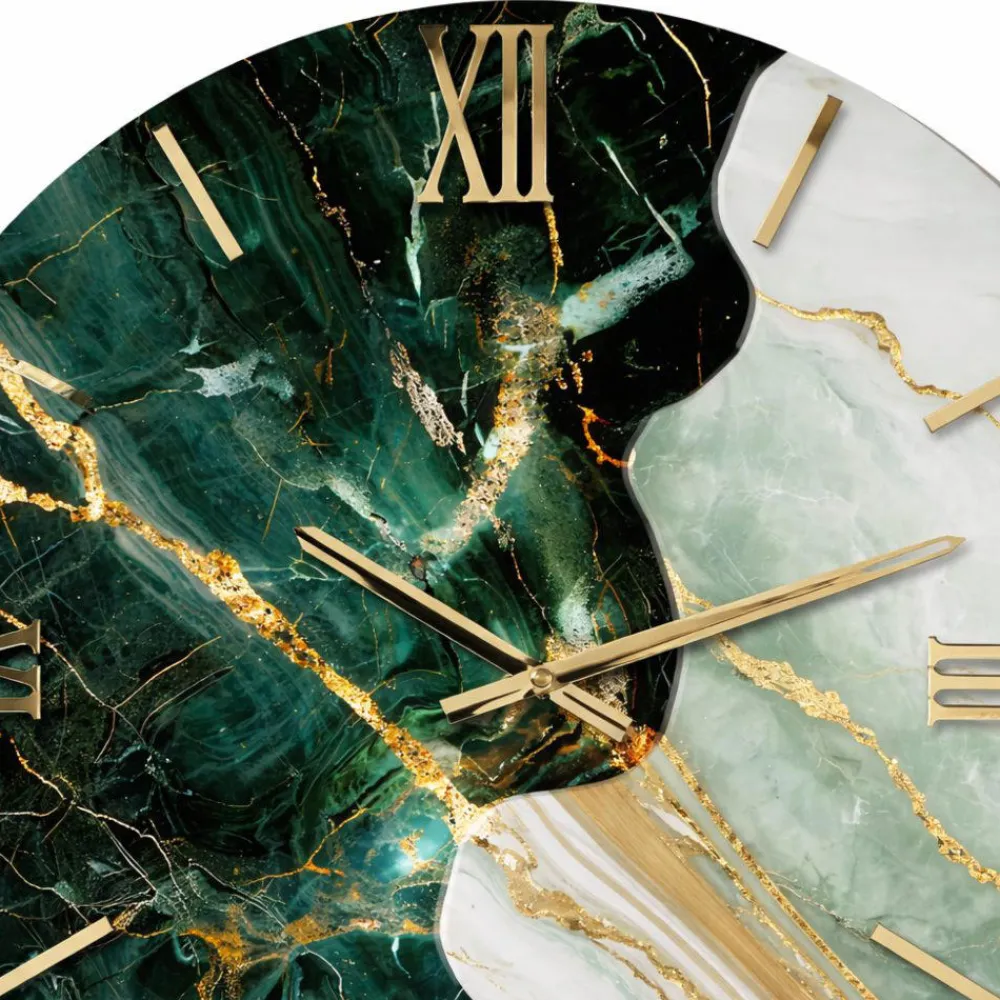 Orologi Da Parete Moderni-Selezionato da Mazzolaluce Orologio particolare da parete rotondo effetto marmo 60cm