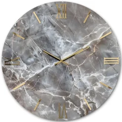 Orologi Da Parete Moderni-Selezionato da Mazzolaluce Orologio particolare da parete rotondo effetto marmo e oro 60cm