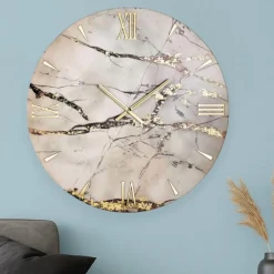 Orologi Da Parete Moderni-Selezionato da Mazzolaluce Orologio per parete 40cm elegance gold moderno rotondo in resina