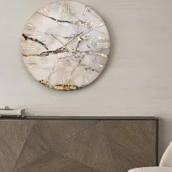 Orologi Da Parete Moderni-Selezionato da Mazzolaluce Orologio per parete 40cm elegance gold moderno rotondo in resina