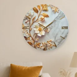 Orologi Da Parete Moderni-Selezionato da Mazzolaluce Orologio per parete 40cm fiore in resina rotondo moderno