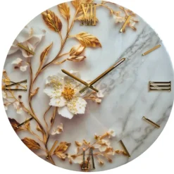 Orologi Da Parete Moderni-Selezionato da Mazzolaluce Orologio per parete 40cm fiore in resina rotondo moderno