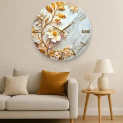 Orologi Da Parete Moderni-Selezionato da Mazzolaluce Orologio per parete 40cm fiore in resina rotondo moderno