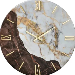 Orologi Da Parete Moderni-Selezionato da Mazzolaluce Orologio per parete grande 80cm tondo marrone bianco moderno