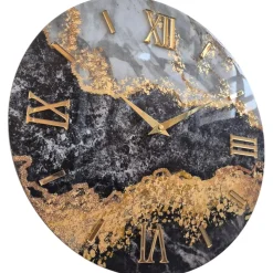Orologi Da Parete Moderni-Selezionato da Mazzolaluce Orologio per parete prime design effetto marmo oro 60cm