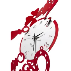 Orologi Da Parete Moderni-Selezionato da Mazzolaluce Orologio portafortuna rosso design moderno