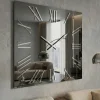 Orologi Da Parete Moderni-Selezionato da Mazzolaluce Orologio quadrato da parete 80cm vetro fume numeri romani