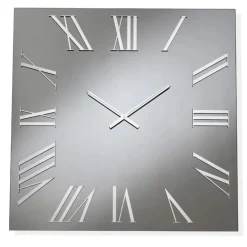 Orologi Da Parete Moderni-Selezionato da Mazzolaluce Orologio quadrato da parete 80cm vetro fume numeri romani