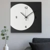 Orologi Da Parete Moderni-Selezionato da Mazzolaluce Orologio quadrato da parete design moderno nero e avorio