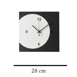 Orologi Da Parete Moderni-Selezionato da Mazzolaluce Orologio quadrato da parete design moderno nero e avorio