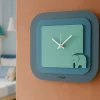 Orologi Da Parete Moderni-Selezionato da Mazzolaluce Orologio quadrato da parete elefantino blu e verde