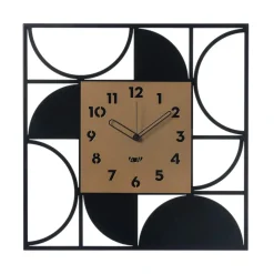 Orologi Da Parete Moderni-Selezionato da Mazzolaluce Orologio quadrato da parete moderno nero e oro