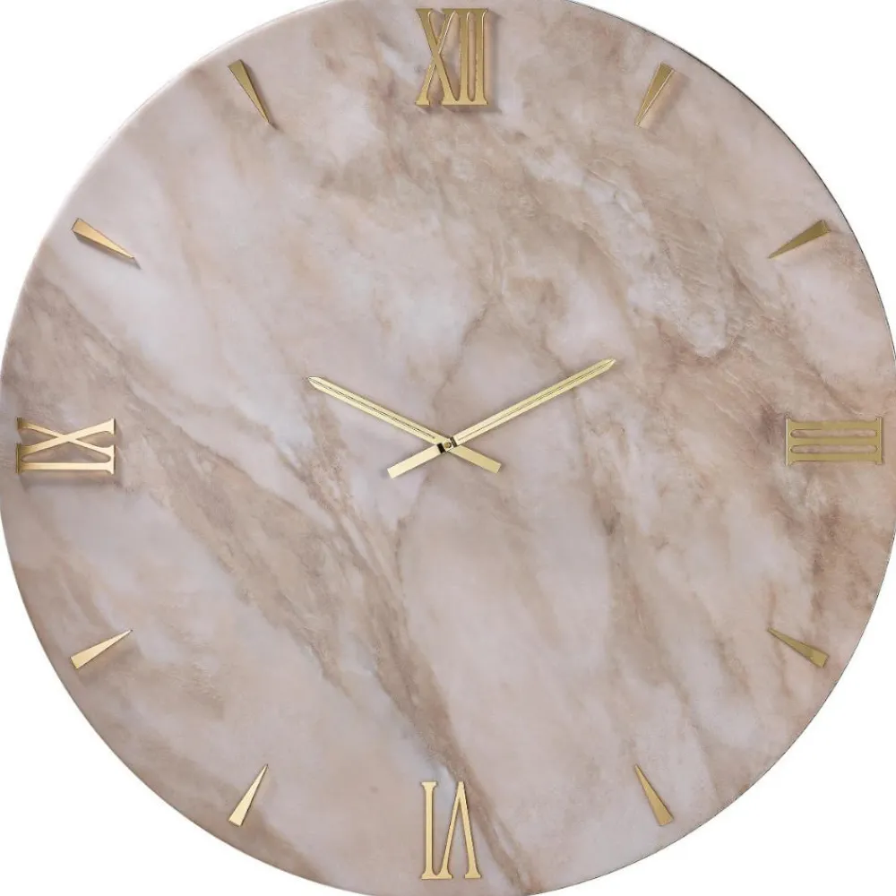 Orologi Da Parete Moderni-Selezionato da Mazzolaluce Orologio reale per parete 60cm effetto marmo moderno rotondo