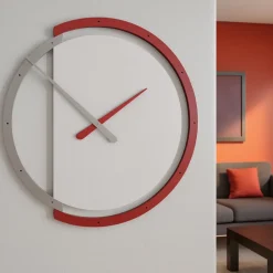 Orologi Da Parete Moderni-Selezionato da Mazzolaluce Orologio rosso da parete design rotondo 45cm