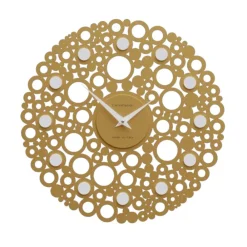 Orologi Da Parete Moderni-Selezionato da Mazzolaluce Orologio rotondo da muro legno oro moderno 40cm