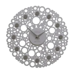 Orologi Da Parete Moderni-Selezionato da Mazzolaluce Orologio rotondo da muro moderno legno color alluminio