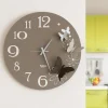Orologi Da Parete Moderni-Selezionato da Mazzolaluce Orologio rotondo da muro moderno farfalle sabbia e bronzo