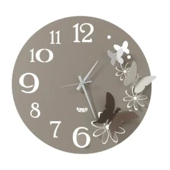 Orologi Da Parete Moderni-Selezionato da Mazzolaluce Orologio rotondo da muro moderno farfalle sabbia e bronzo