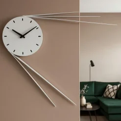 Orologi Da Parete Moderni-Selezionato da Mazzolaluce Orologio rotondo da muro moderno bianco design linee