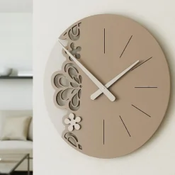Orologi Da Parete Moderni-Selezionato da Mazzolaluce Orologio rotondo da parete design moderno legno caffelatte