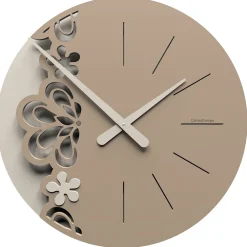 Orologi Da Parete Moderni-Selezionato da Mazzolaluce Orologio rotondo da parete design moderno legno caffelatte