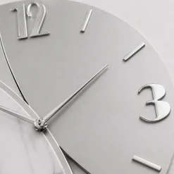 Orologi Da Parete Moderni-Selezionato da Mazzolaluce Orologio rotondo da parete design particolare effetto marmo grigio