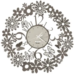 Orologi Da Parete Moderni-Selezionato da Mazzolaluce Orologio rotondo da parete design farfalle fango e avorio