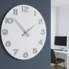 Orologi Da Parete Moderni-Selezionato da Mazzolaluce Orologio rotondo da parete moderno legno bianco grigio