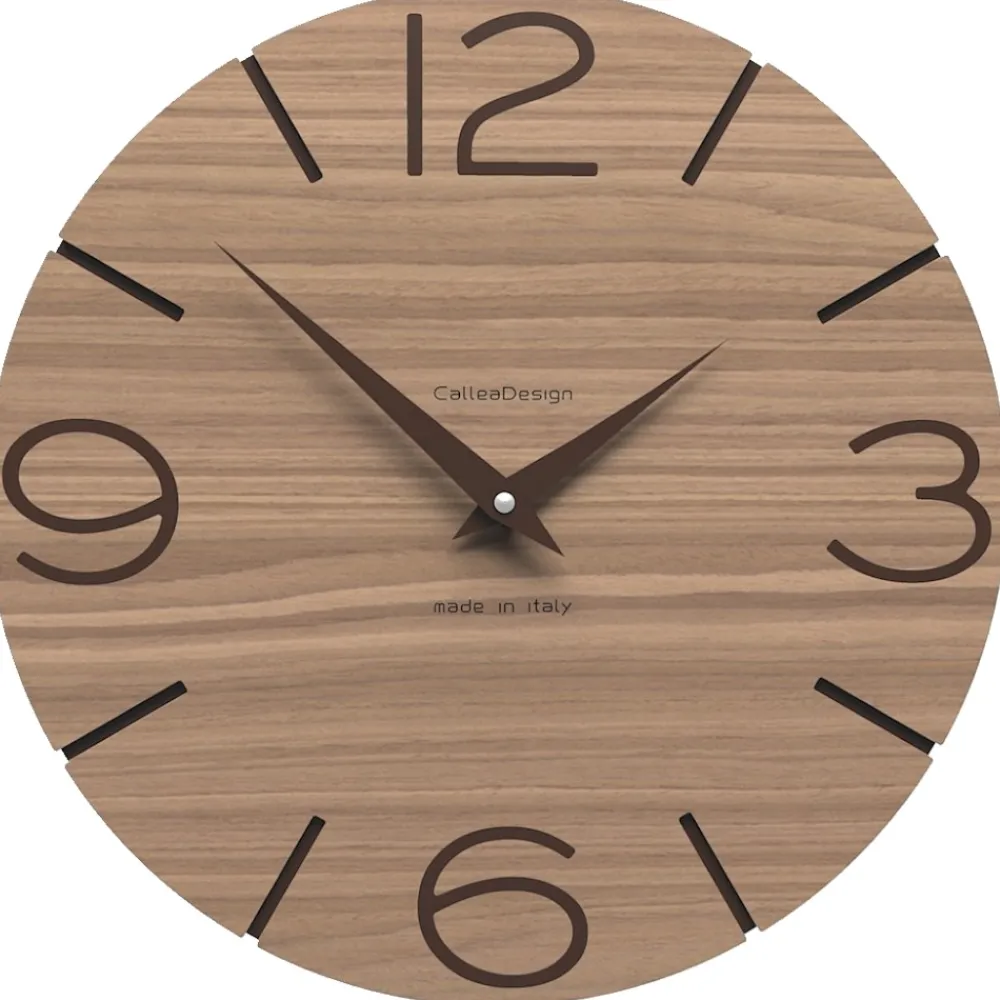 Orologi Da Parete Moderni-Selezionato da Mazzolaluce Orologio rotondo da parete moderno legno noce canaletto