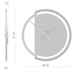 Orologi Da Parete Moderni-Selezionato da Mazzolaluce Orologio rotondo da parete moderno legno grigio e lino