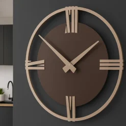 Orologi Da Parete Moderni-Selezionato da Mazzolaluce Orologio rotondo moderno a muro 30cm cioccolato