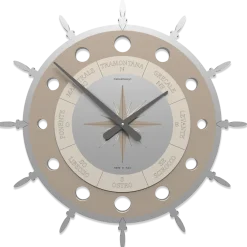 Orologi Da Parete Moderni-Selezionato da Mazzolaluce Orologio rotondo moderno da parete legno caffelatte