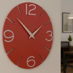 Orologi Da Parete Moderni-Selezionato da Mazzolaluce Orologio rotondo moderno da parete colore rubino