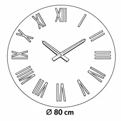 Orologi Da Parete Moderni-Selezionato da Mazzolaluce Orologio rotondo moderno nero effetto specchio numeri romani foglia oro
